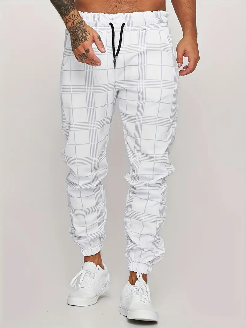 Teódulo® | Casual Retro Check Jogging Pants For Men