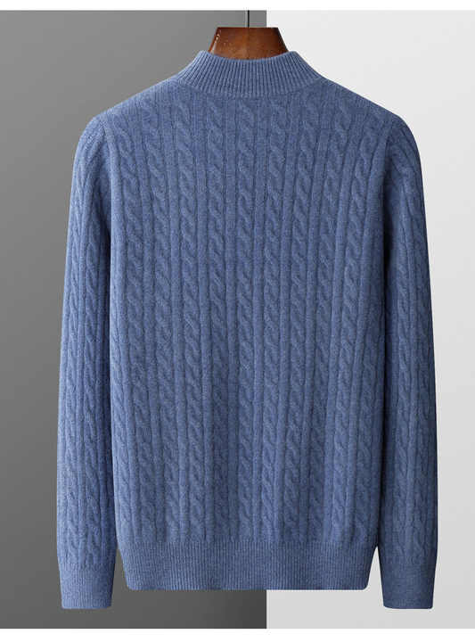 Emmett | Deneb Cashmere Woven Half Zip