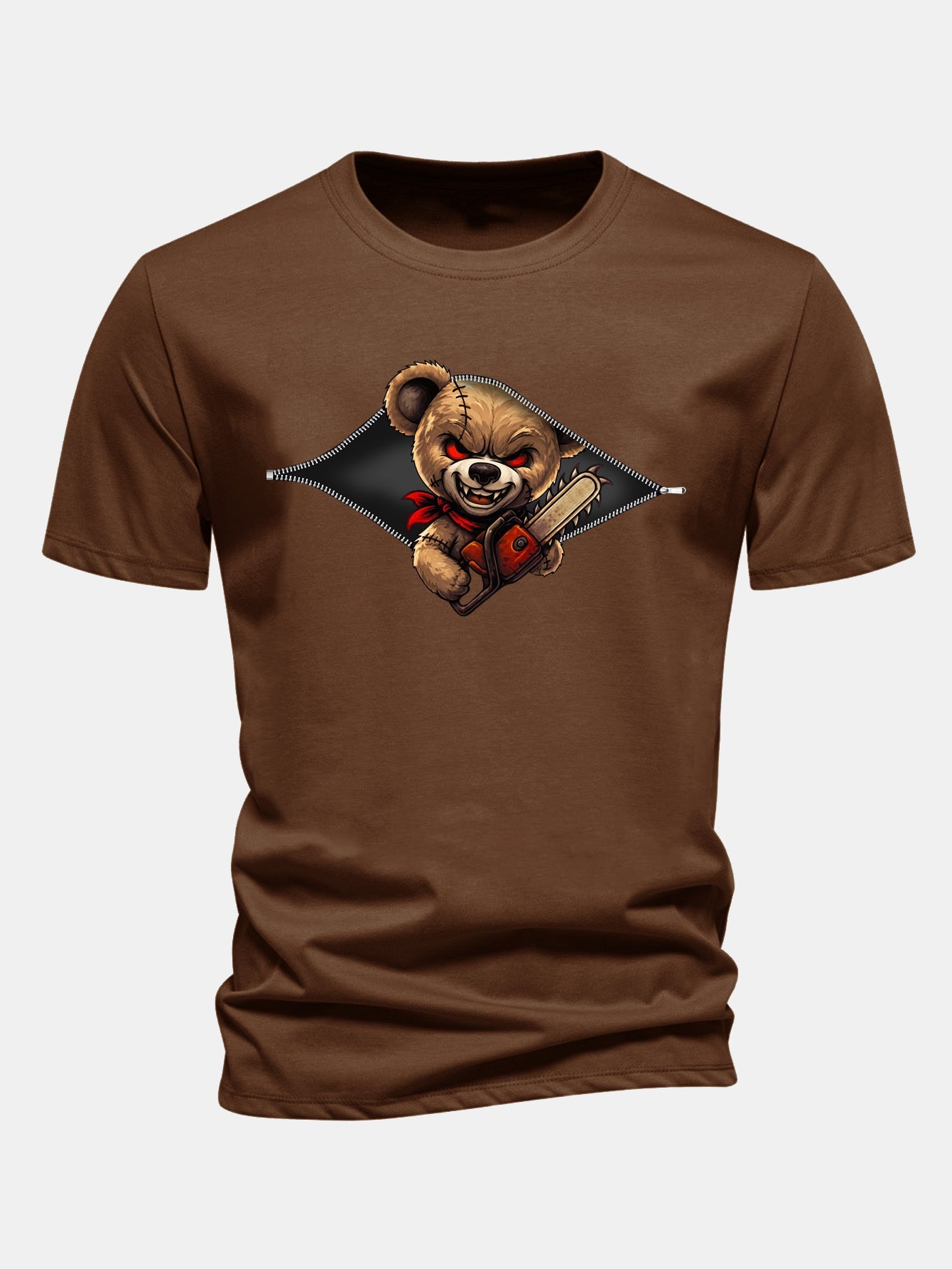 Jabes® | Regular Fit Halloween Zipper Evil Bear Print Cotton T-Shirt