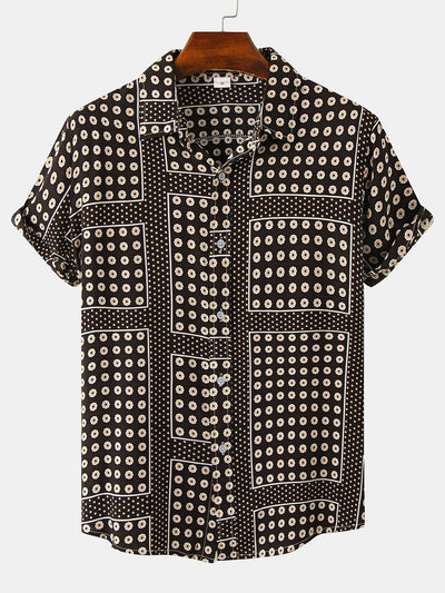 Arsen® | Polka Dot Floral Print Button Up Shirt