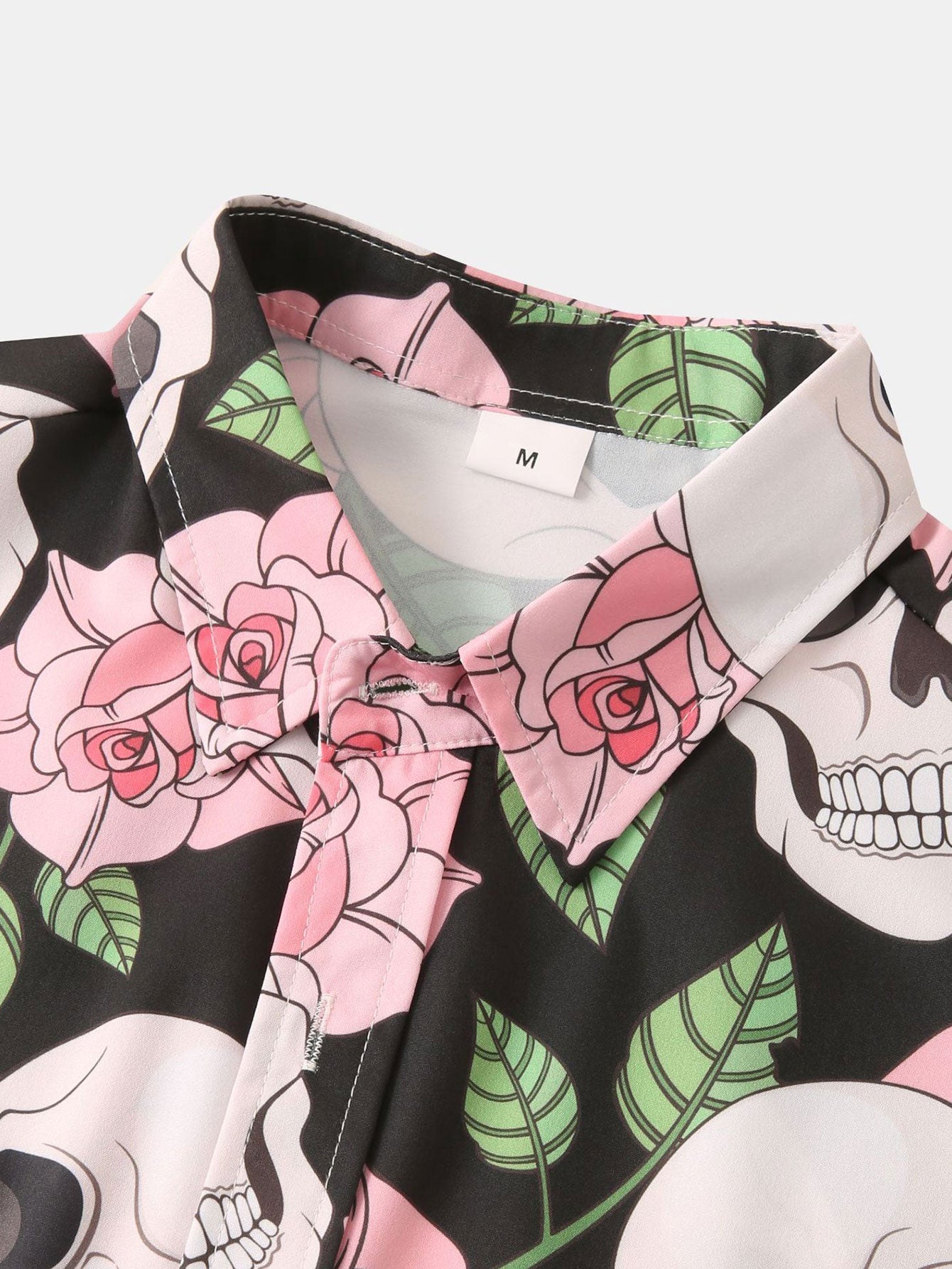 Alanis® | Skull Rose Print Button Up Shirt