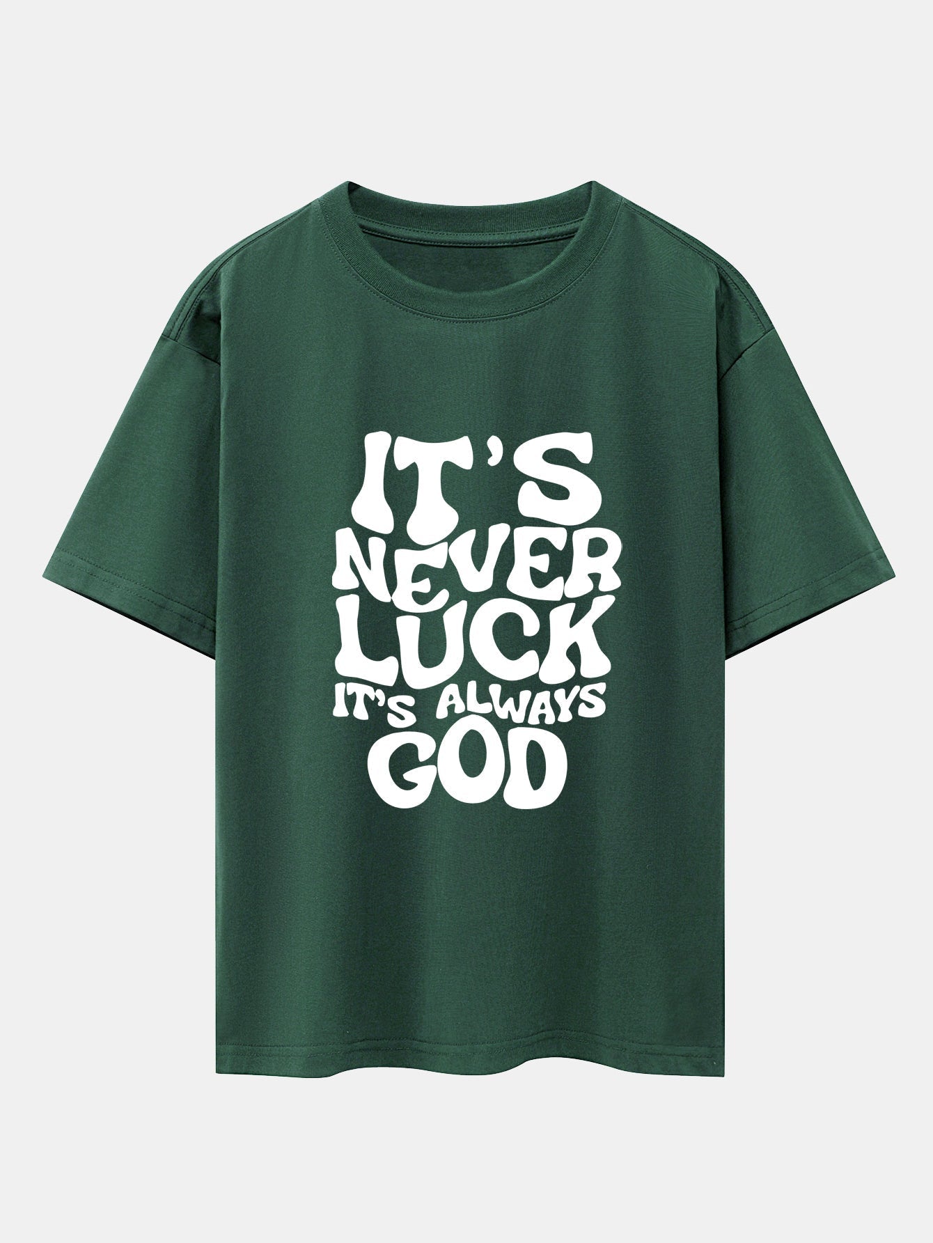 Dolores® | God Slogan Print Drop Shoulder Oversize T-Shirt