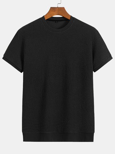 Mauricio® | Short Sleeve Waffle Ribbed Hem T-Shirt
