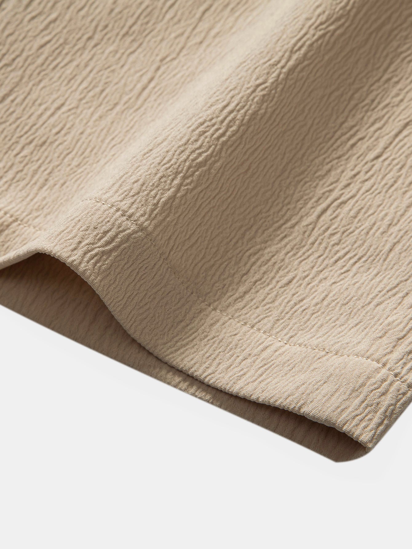 Eli® | Short Sleeve V Neck Linen Rayon Blend Shirt & Wrinkle Textured Straight Leg Pants