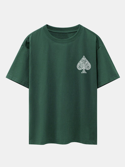 Conrado® | Ace Of Spades Print Drop Shoulder Oversize T-Shirt