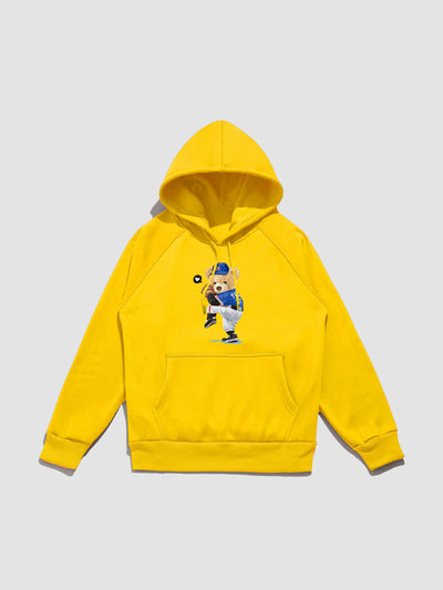 Perry | Baseball Bear Print Hoodie