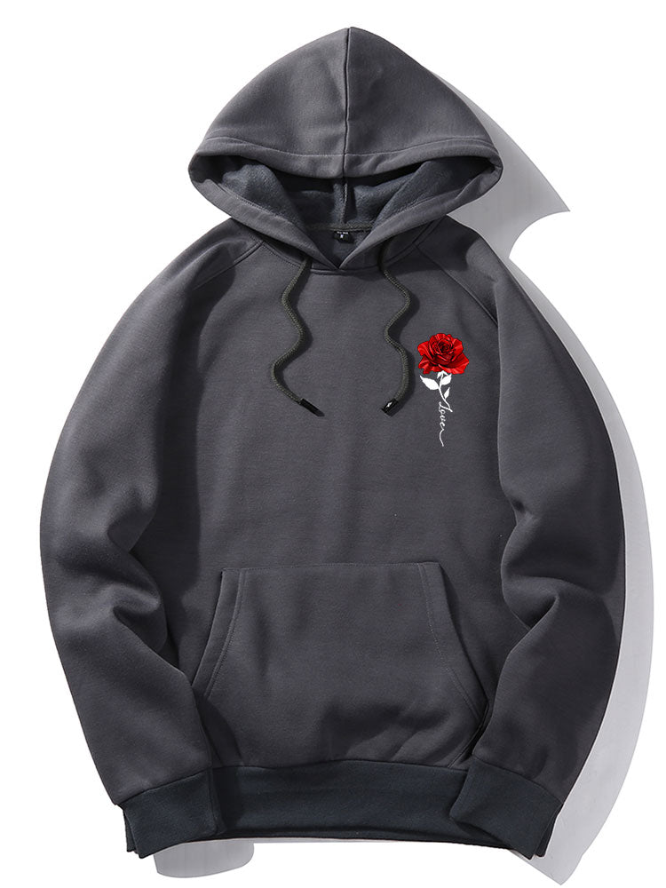 Xzavier | Rose Love Print Hoodie