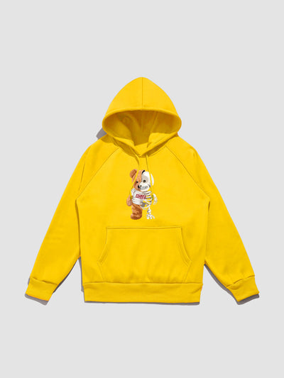 Zavier | Skeleton Bear Print Hoodie