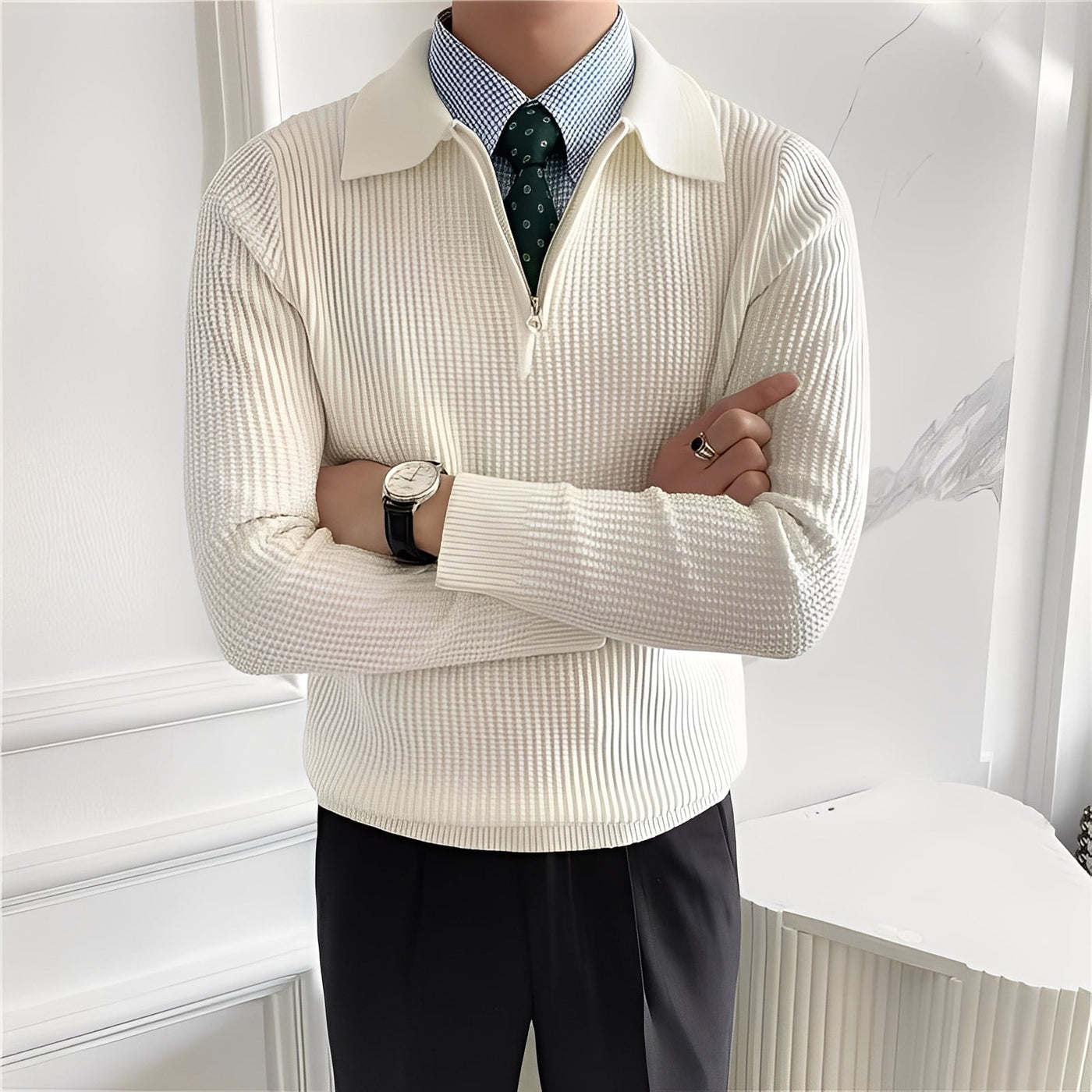 Ephreum | Emil – Elegant knitted sweater with zip