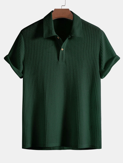 Zeus® | Knitted Waffle Polo Shirt