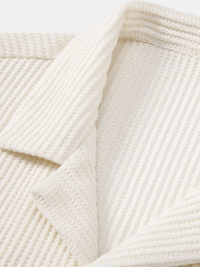 Zachary® | Waffle Button Up Shirt & Straight Leg Linen Pants