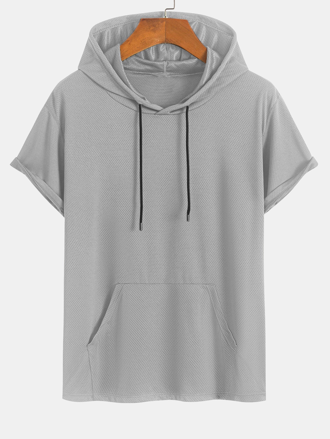 Karim® | Athletic Mesh Kangaroo Pocket Hooded T-Shirt