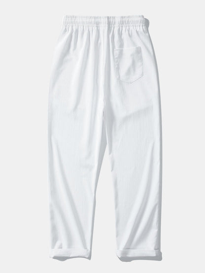 Jeremías® | Linen Rayon Blend Button Up Shirt & Wrinkle Textured Straight Leg Pants