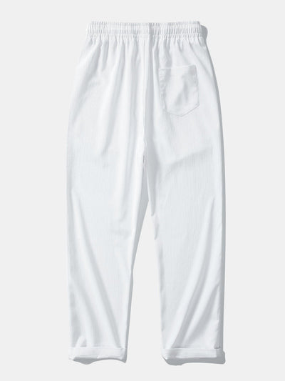 Jeremías® | Linen Rayon Blend Button Up Shirt & Wrinkle Textured Straight Leg Pants