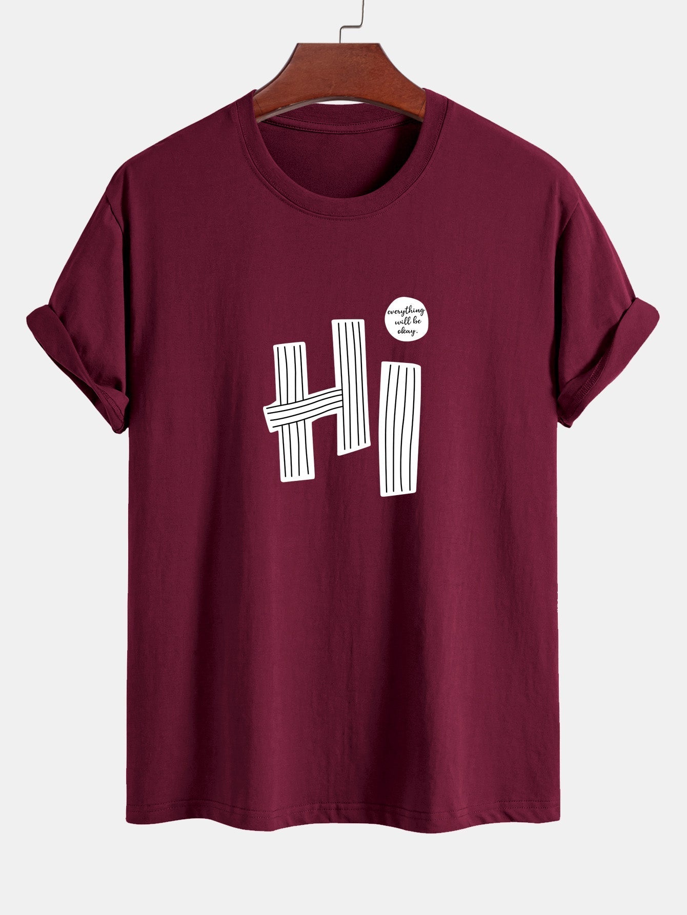 Mercurio® | Hi Slogan Lines Print Cotton T-Shirt