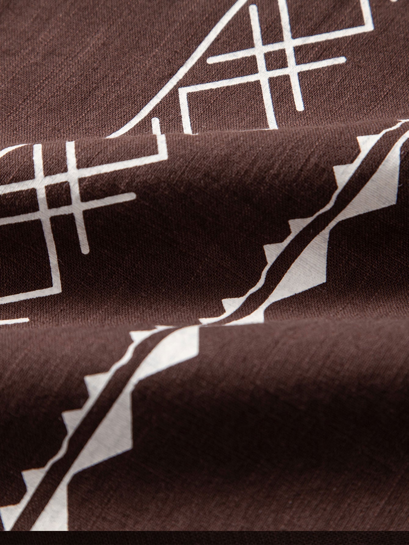 Arto® | Geometric Print Linen Look Shirt