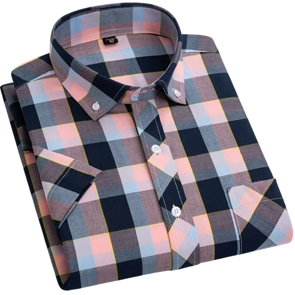 Mason | Cotton Short Sleeved Checkered Shirt