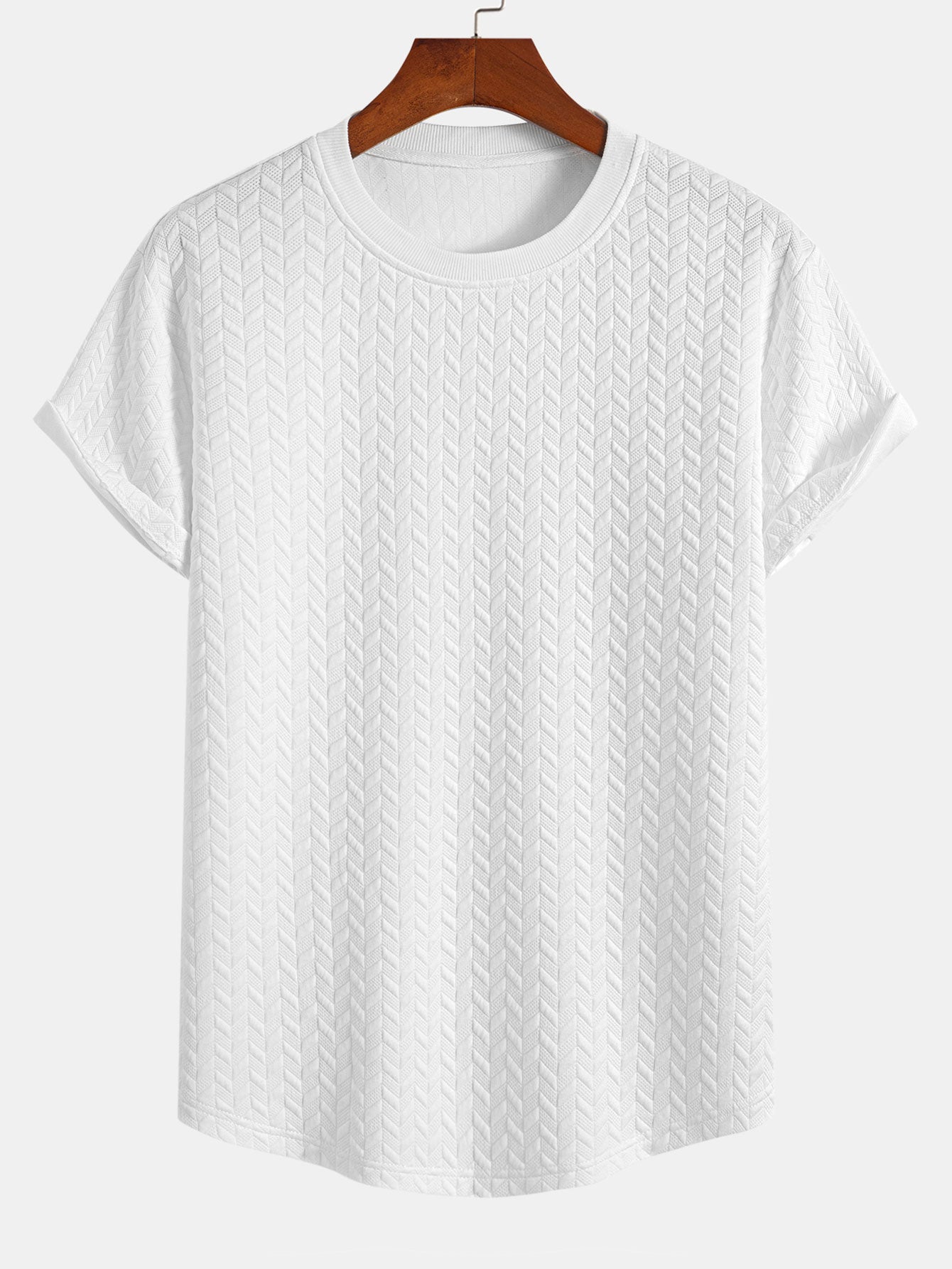 Esteban® | Jacquard Textured Arc Hem T-Shirt