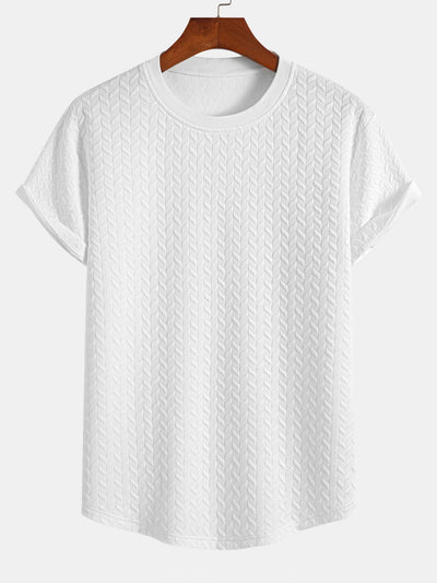 Esteban® | Jacquard Textured Arc Hem T-Shirt