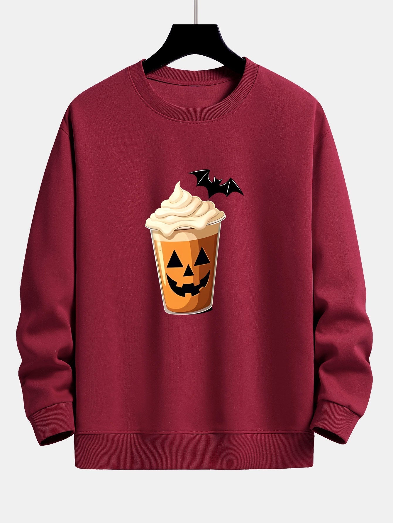 Celestino® | Halloween Pumpkin Drink Print Relax Fit Sweatshirt