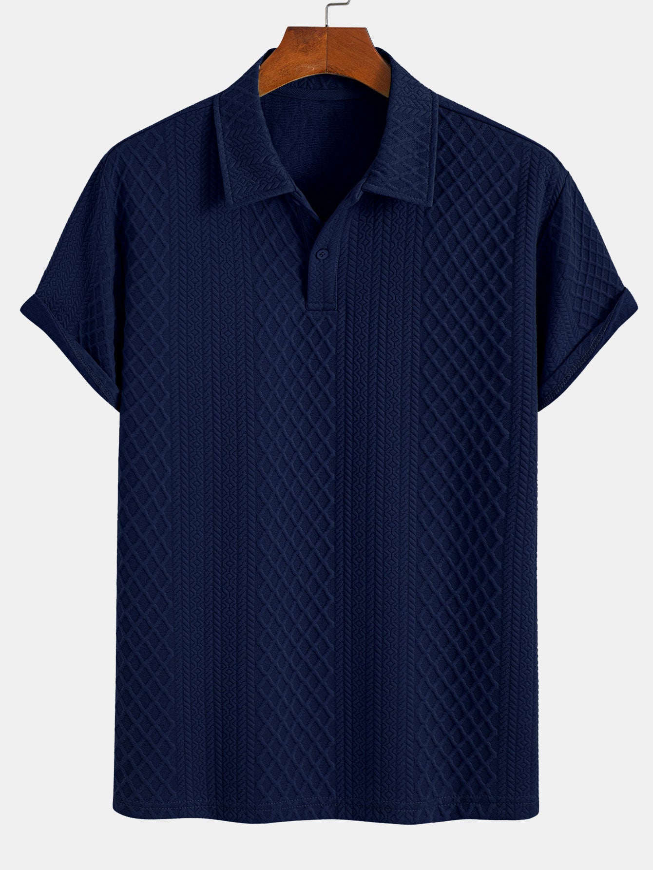 Edgardo® | Geometric Diamond Jacquard Polo & Shorts