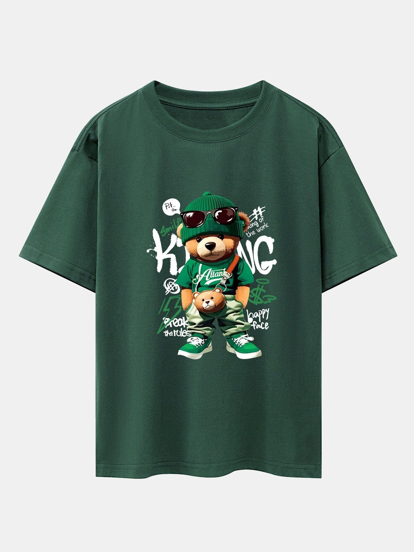 Micaías® | Graffiti Bear Print Drop Shoulder Oversize T-Shirt