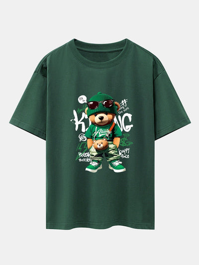 Micaías® | Graffiti Bear Print Drop Shoulder Oversize T-Shirt