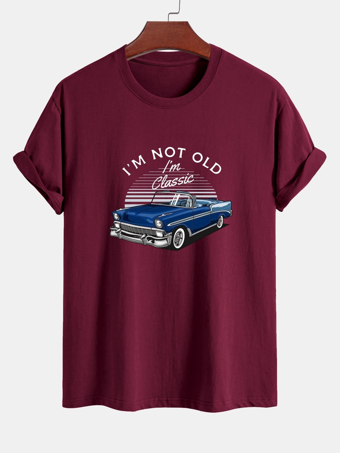 Mencio® | Car Slogan Print Cotton T-Shirt