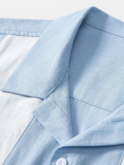 Jordán® | Linen Look Patchwork Bowling Shirt & Straight Leg Linen Pants