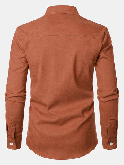 Felicio® | Corduroy Plaid Panel Button Up Shirt