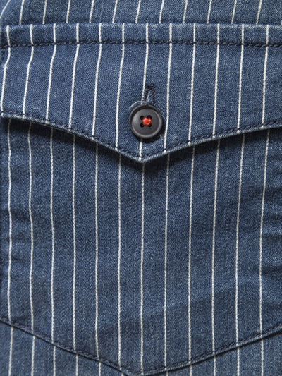 Desiderio® | Stripe Washed Denim Shirt With Pockets