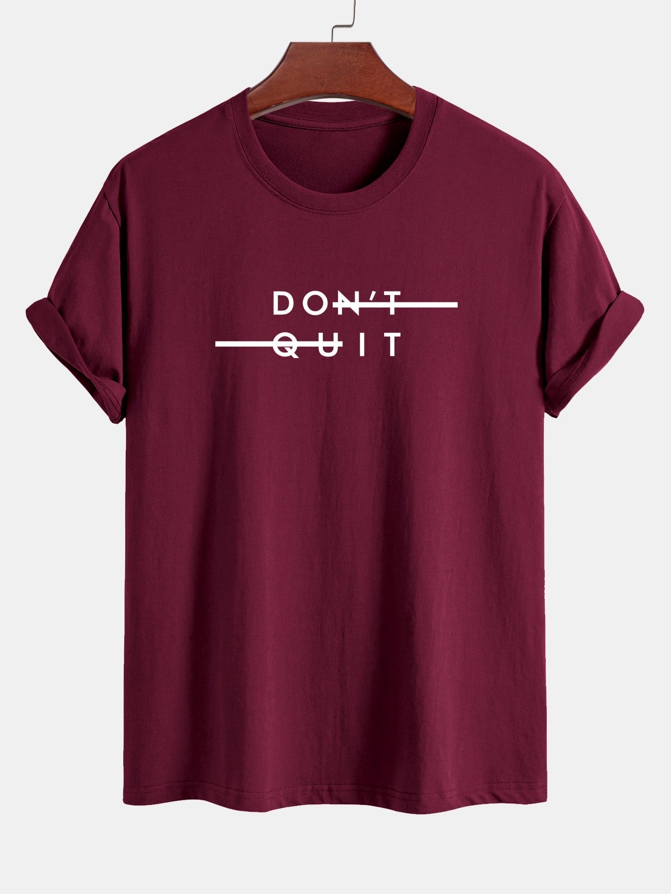 Nicodemo® | Don'T Quit Print Cotton T-Shirt
