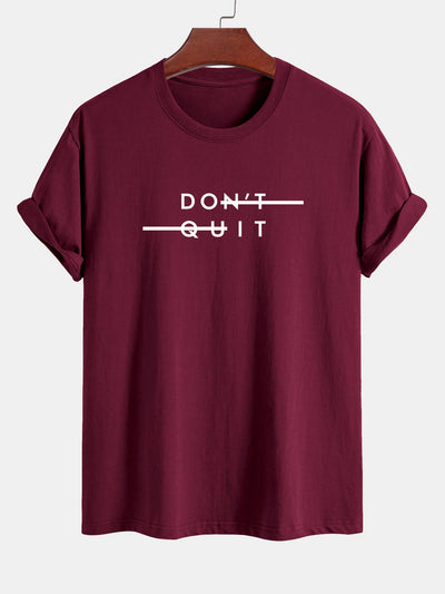 Nicodemo® | Don'T Quit Print Cotton T-Shirt