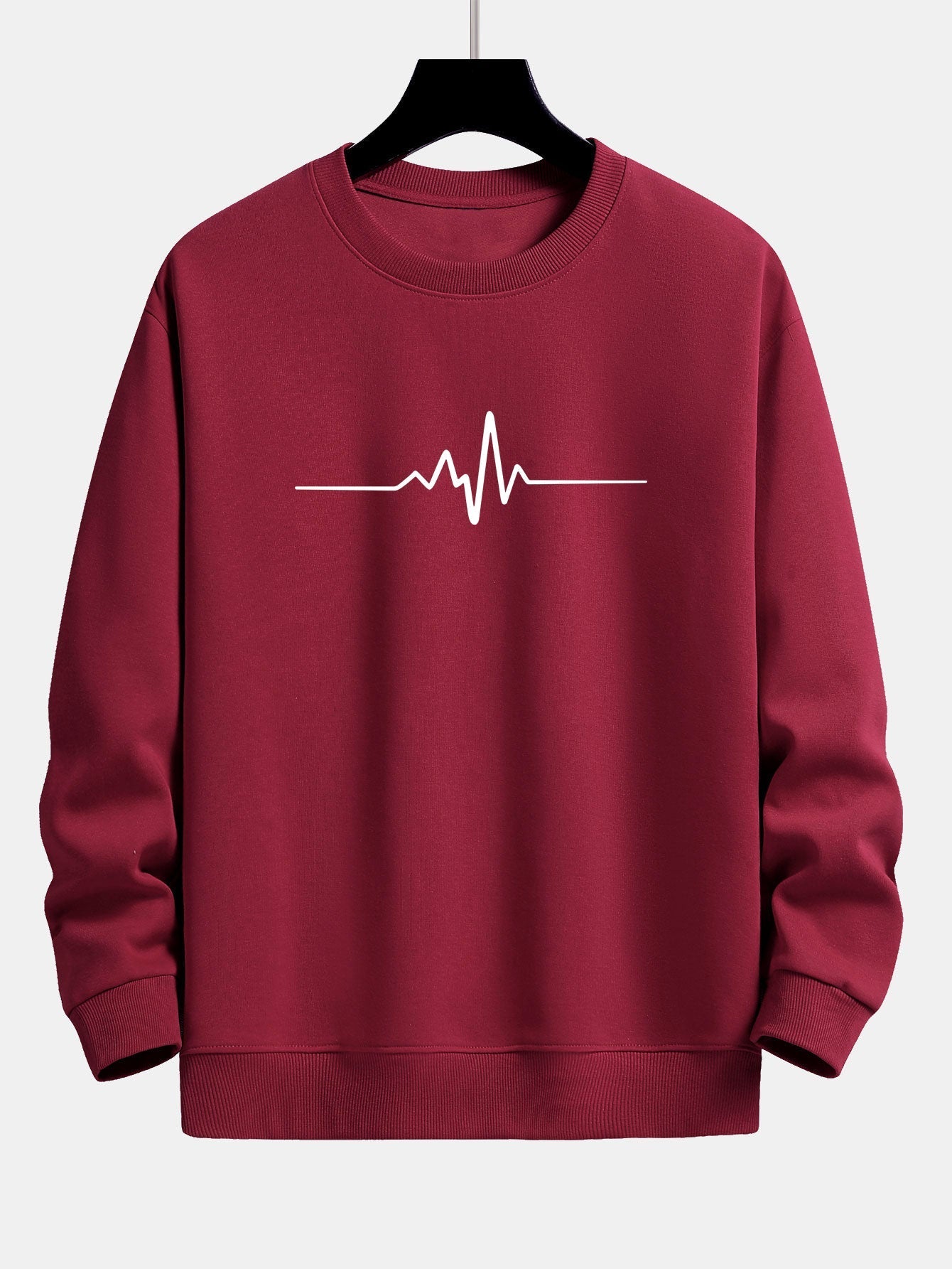 Jasiel® | Heartbeat Print Relax Fit Sweatshirt