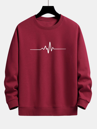 Jasiel® | Heartbeat Print Relax Fit Sweatshirt