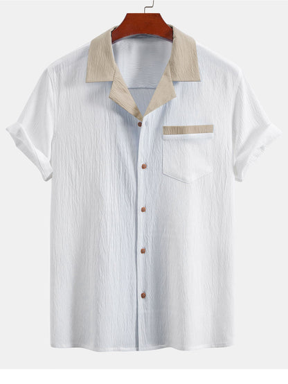 Xenofonte® | Textured Contrast Cuban Shirt