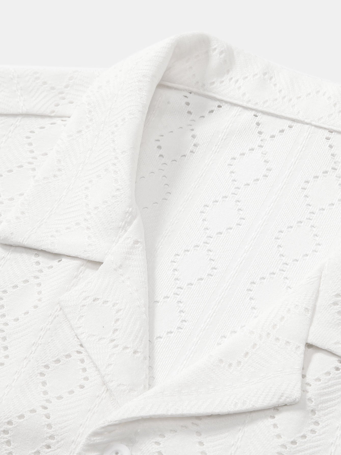 Macabeo® | Muscle Fit Diamond Texture Cuban Shirt