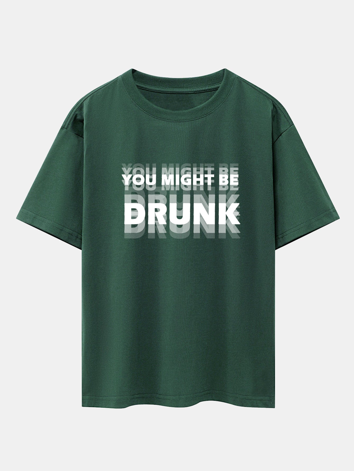 Cameron® | You Might Be Drunk Print Drop Shoulder Oversize T-Shirt