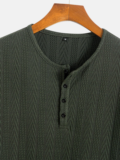 Maximiliano® | Short Sleeve Jacquard Half Open Collar T-Shirt