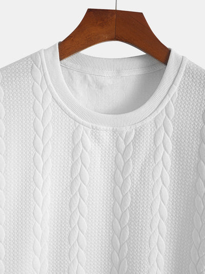 Clay® | Relax Fit Mid-Length Sleeve Twist Jacquard T-Shirt & Shorts