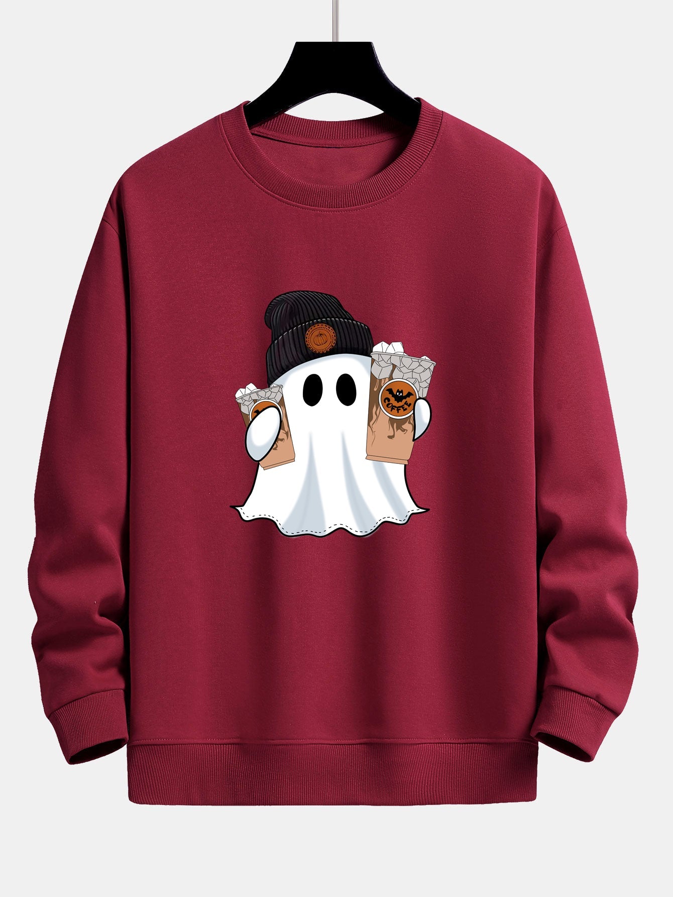Calixto® | Halloween Ghost Coffee Print Relax Fit Sweatshirt