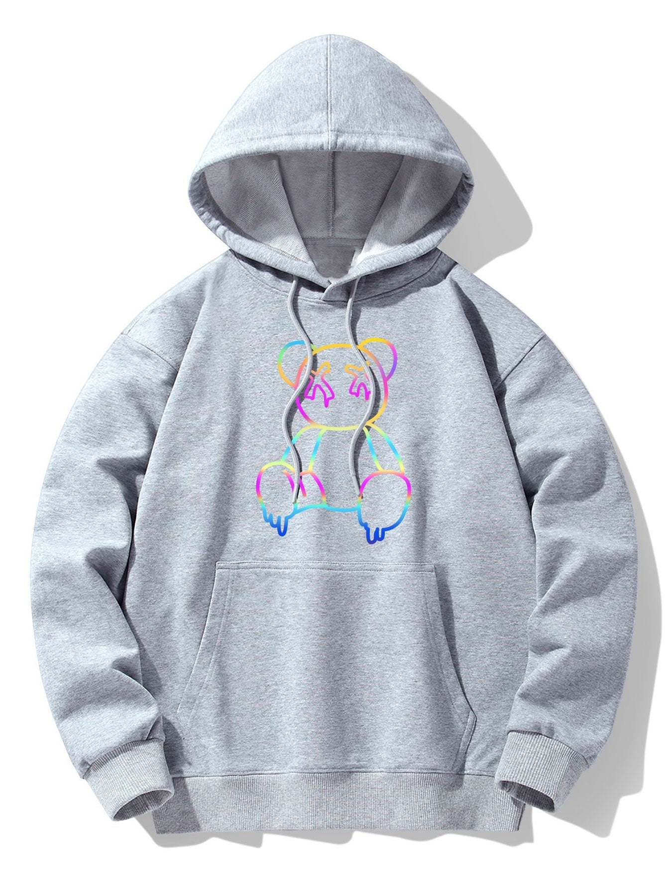 Xavier | Gradient Dissolving Bear Print Drop Shoulder Relaxed Hoodie
