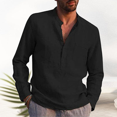 Crispin® | Men'S Linen Shirt With V-Neck