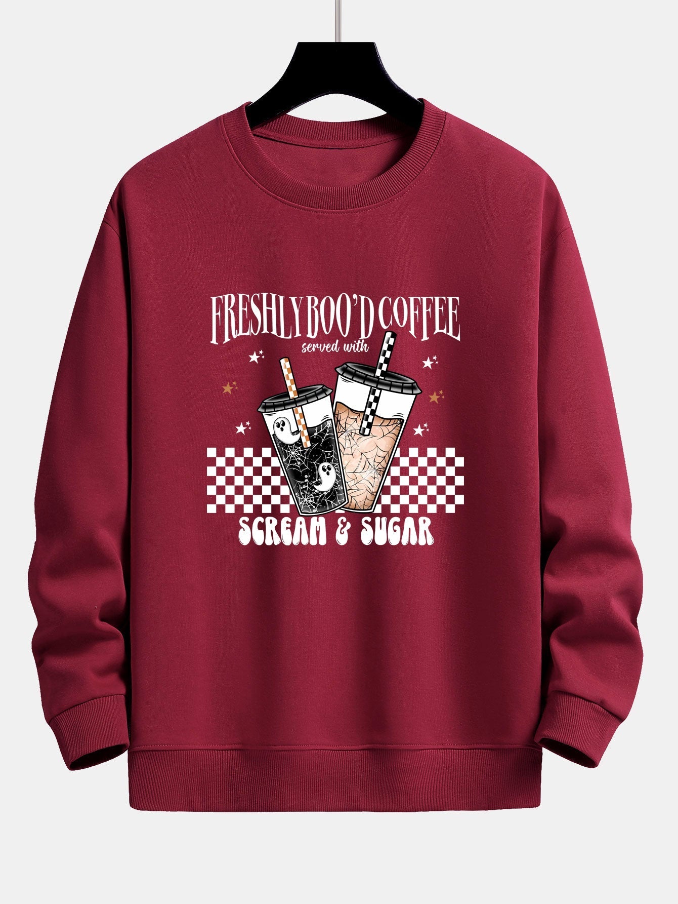 Bertrán® | Freshly Boo¡¯d Coffee Halloween Print Relax Fit Sweatshirt