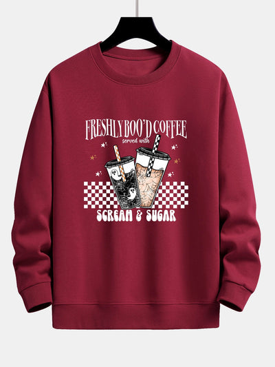 Bertrán® | Freshly Boo¡¯d Coffee Halloween Print Relax Fit Sweatshirt