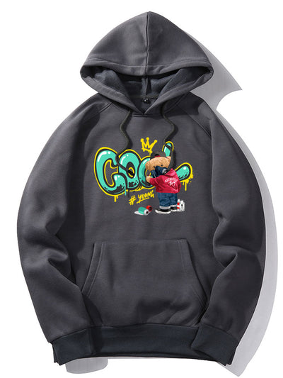 Frank | Graffiti Bear Print Hoodie