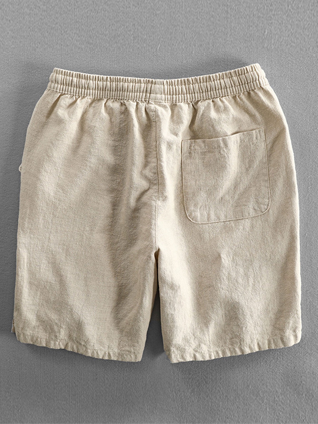 Ahab® | Linen And Rayon Blend Stand Collar Shirt & Linen Cotton Blend Drawstring Shorts