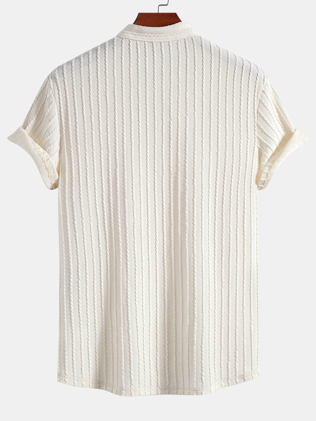 Akira® | Muscle Fit Stand Collar Knitted Ribbed Shirt
