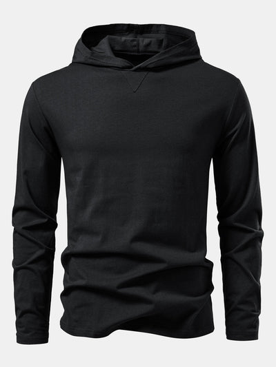 Lino® | Long Sleeved Cotton Hooded T-Shirt