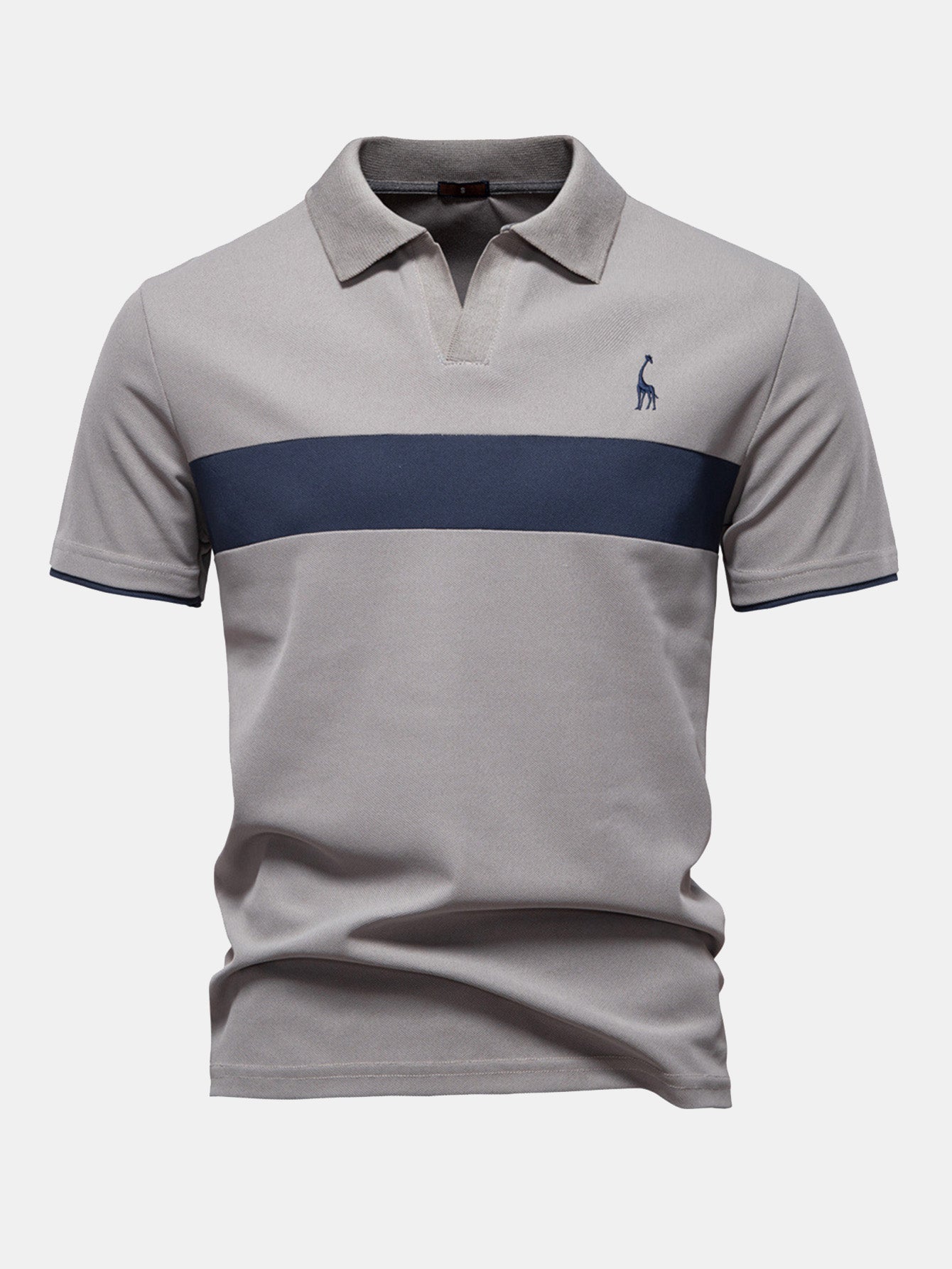Miles | Contrast Pique V Neck Polo Shirt